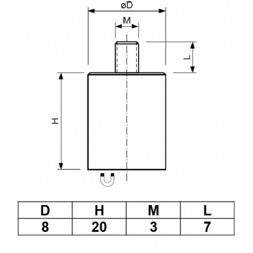 Stabgreifer Ø 10mm, mit AG, Neodym