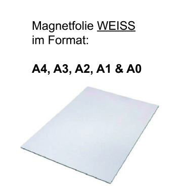 Magnetfolie, weiss, DIN Formate