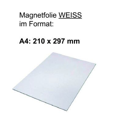 Magnetfolie, weiss, DIN Formate