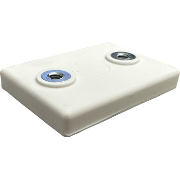 43x31-2xM4-IG, Gummierter Magnet, 2 x Innengewinde, 43 x 31 mm
