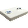 43x31-2xM4-IG, Gummierter Magnet, 2 x Innengewinde, 43 x 31 mm