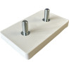 74x45-2xM6-AG, Gummierter Magnet, 2 x Gewindezapfen, 74 x 45 mm
