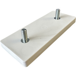 110x45-2xM6-AG, Gummierter Magnet, 2 x Gewindezapfen, 110 x 45 mm