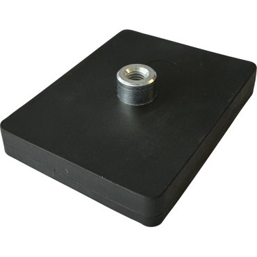 59x45-1xM5-IG, Gummierter Magnet, 1 x Innengewinde, 59 x 45 mm