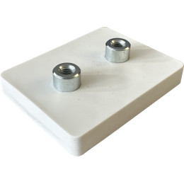 59x45-2xM5-IG, Gummierter Magnet, 2 x Innengewinde, 59 x 45 mm