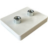59x45-2xM5-IG, Gummierter Magnet, 2 x Innengewinde, 59 x 45 mm