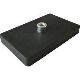 74x45-1xM5-IG, Gummierter Magnet, 1 x Innengewinde, 74 x 45 mm