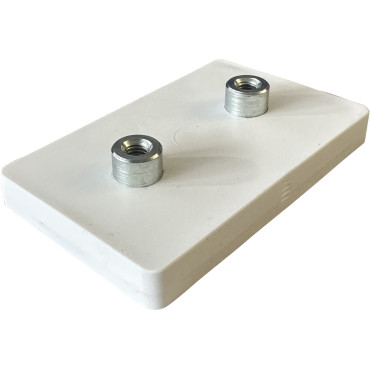 74x45-2xM5-IG, Gummierter Magnet, 2 x Innengewinde, 74 x 45 mm