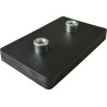 74x45-2xM5-IG, Gummierter Magnet, 2 x Innengewinde, 74 x 45 mm